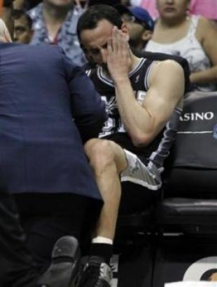 Se lesion� Gin�bili y est� duda para los playoffs