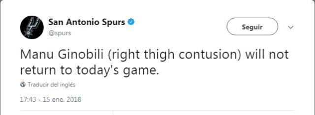 Se lesion� Manu Gin�bili