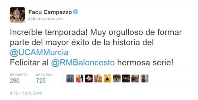 Facu Campazzo, m�ximo anotador y mejor valoraci�n de los cuartos de final