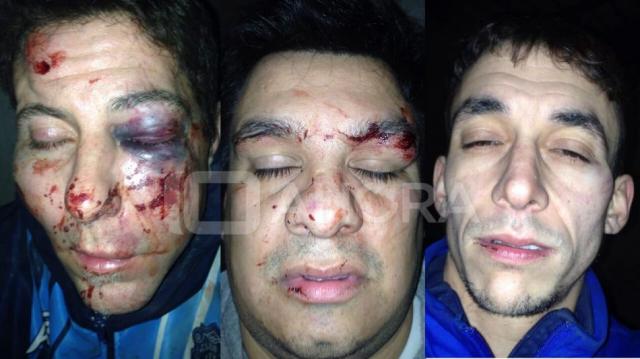 Disturbios y represi�n  al final del partido