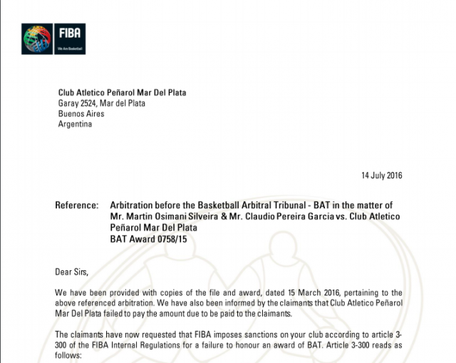 Pe�arol perdi� un juicio contra Osimani