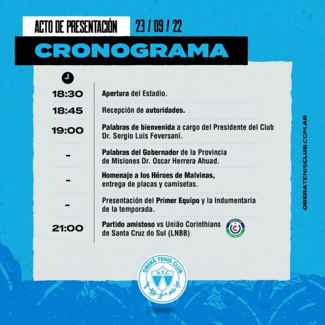 Presentaci�n, indumentaria y amistoso para Ober�