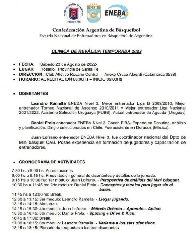 Rev�lida, U15 F y B�squet en Silla de Ruedas en Rosario